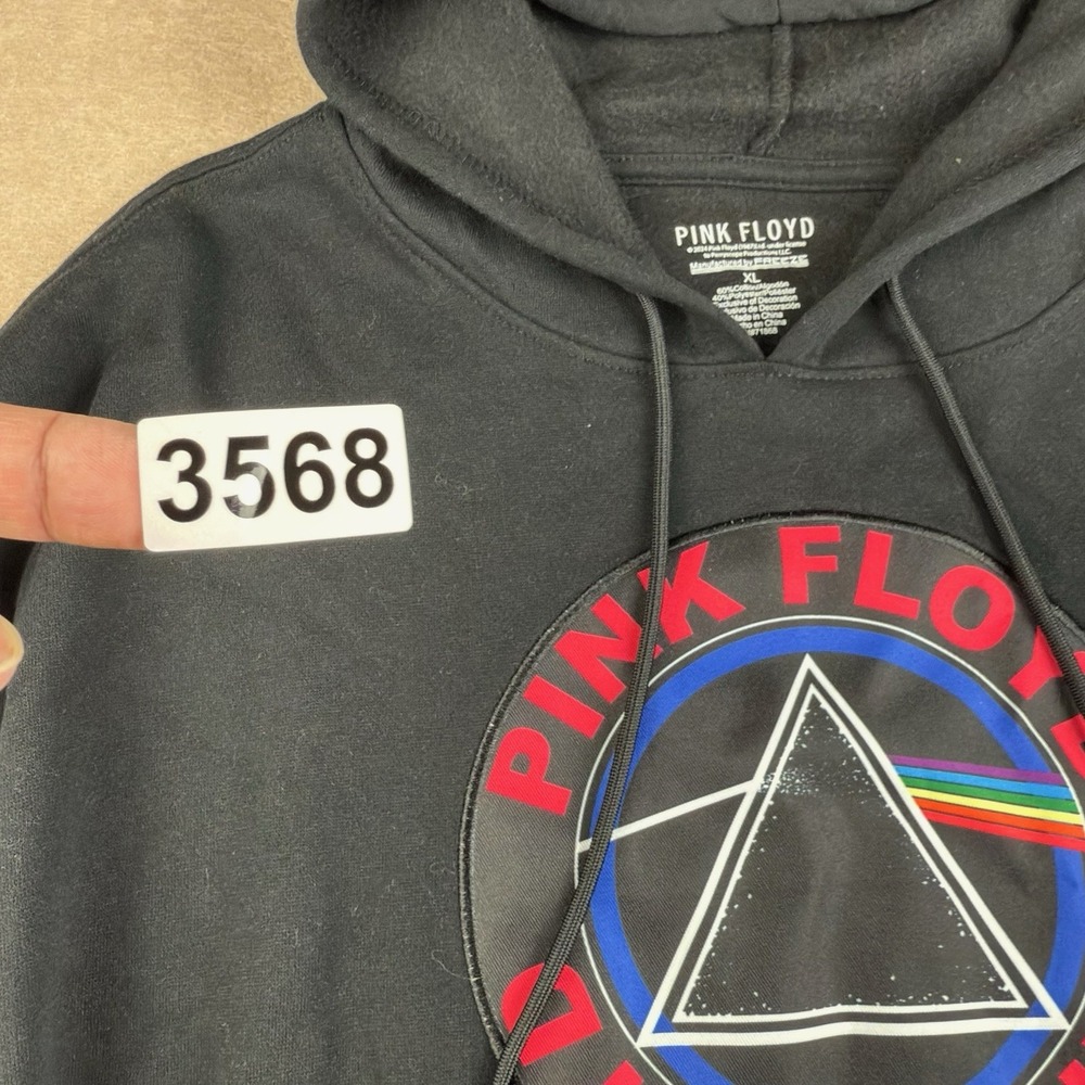Pink Floyd Sweatshirt Hoodie Men XL Black Prism Graphic Dark Side Patches - Picture 11 of 11